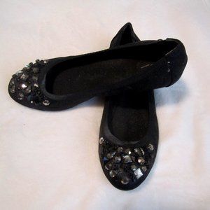 Simply Vera Vera Wang Black Beaded Flats 9M EUC